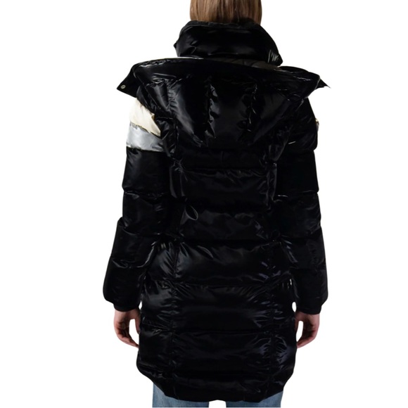 JACKET- Woodpecker Black Stripe Puffer Coat - Picture 4 of 6